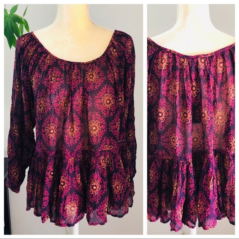 NATURAL LIFE Floral Blouse in Purple and Pink